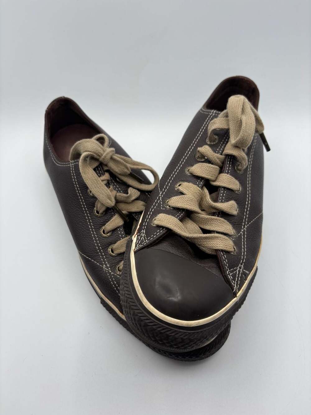 Converse Chuck Taylor All Star Espresso Brown Leather Low Top Sneakers